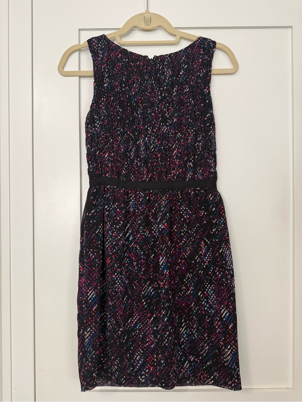 Armani Exchange Black Multicolor Sleeveless A-Line Dress
